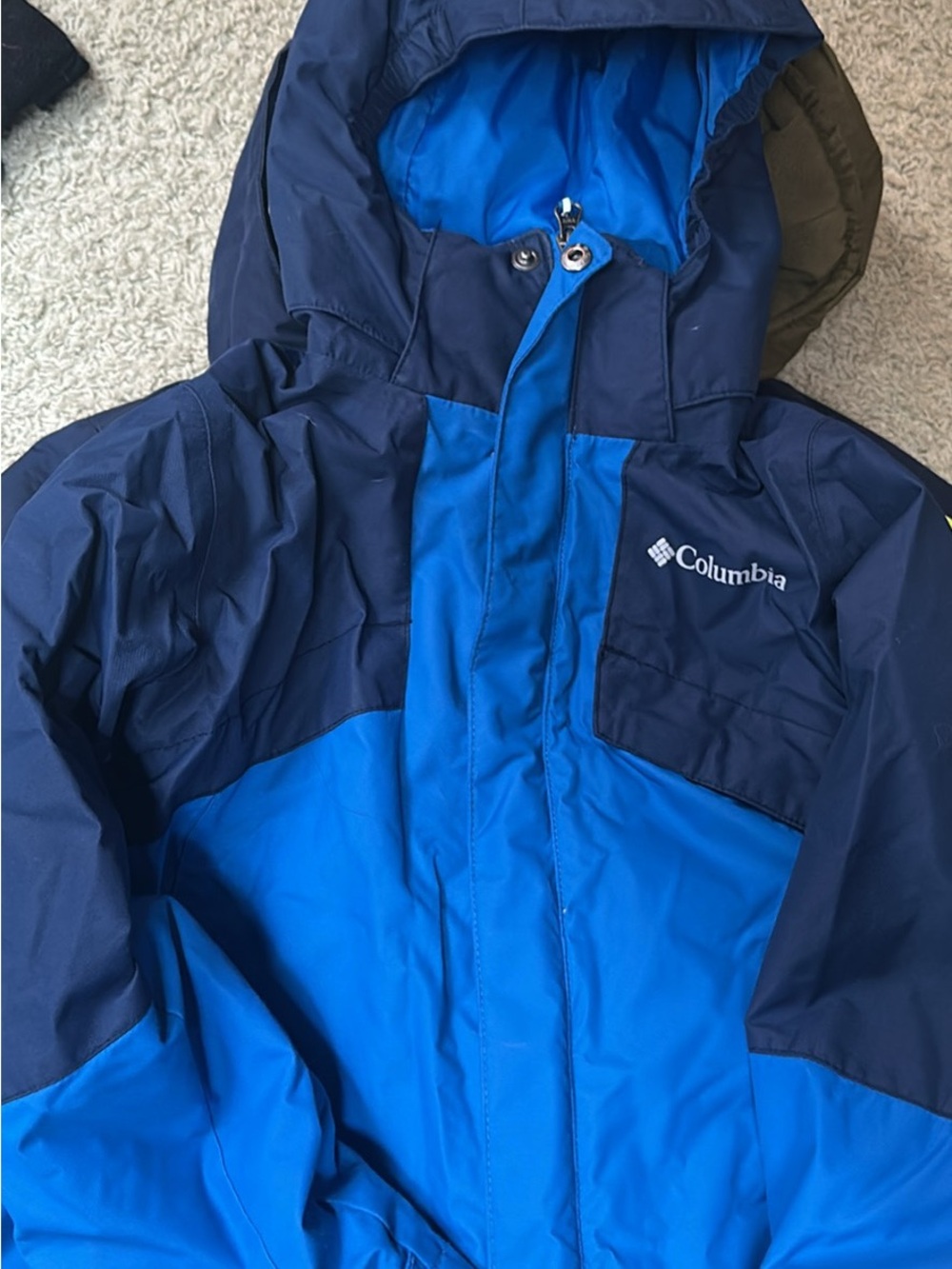 Columbia Kids Two-Tone Navy and Bright Blue Hooded Raincoat